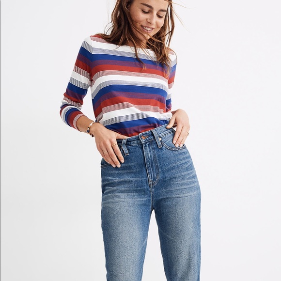 Madewell Petite Mom Jean in Downey Wash - Picture 2 of 8